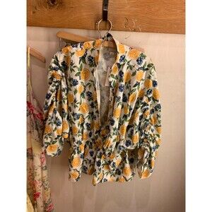 NWT SOLD OUT Maeve Short-Sleeve Ruched Peplum Blouse LARGE